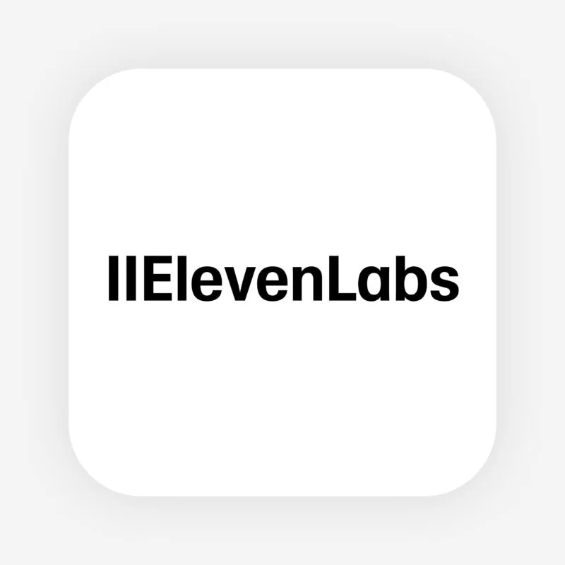 ElevenLabs logo for AI voice cloning, text-to-speech, and audio generation