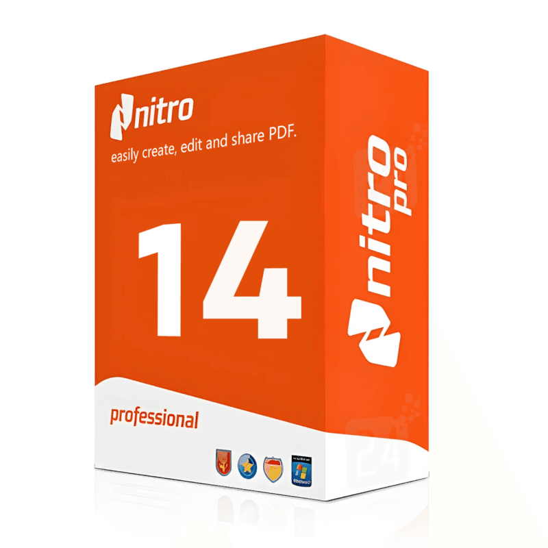 Nitro PDF Pro 14 Professional software box for PDF creation, editing, conversion, and document management