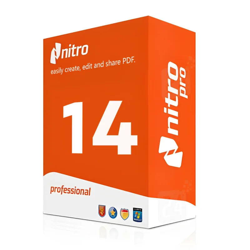 Nitro PDF Pro 14 Professional software box for PDF creation, editing, conversion, and document management
