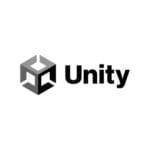 Unity logo for game development, 3D design, and interactive app creation