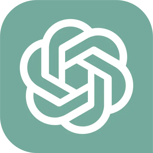 ChatGPT logo for AI chat, writing assistance, and productivity support