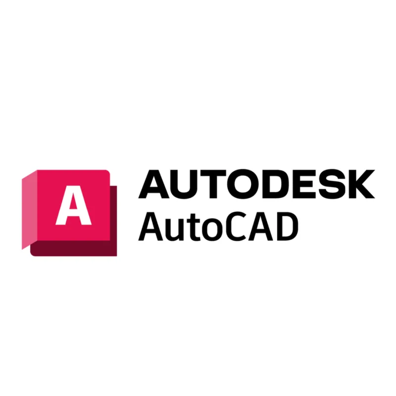Autodesk AutoCAD logo for computer-aided design, drafting, and engineering drawings