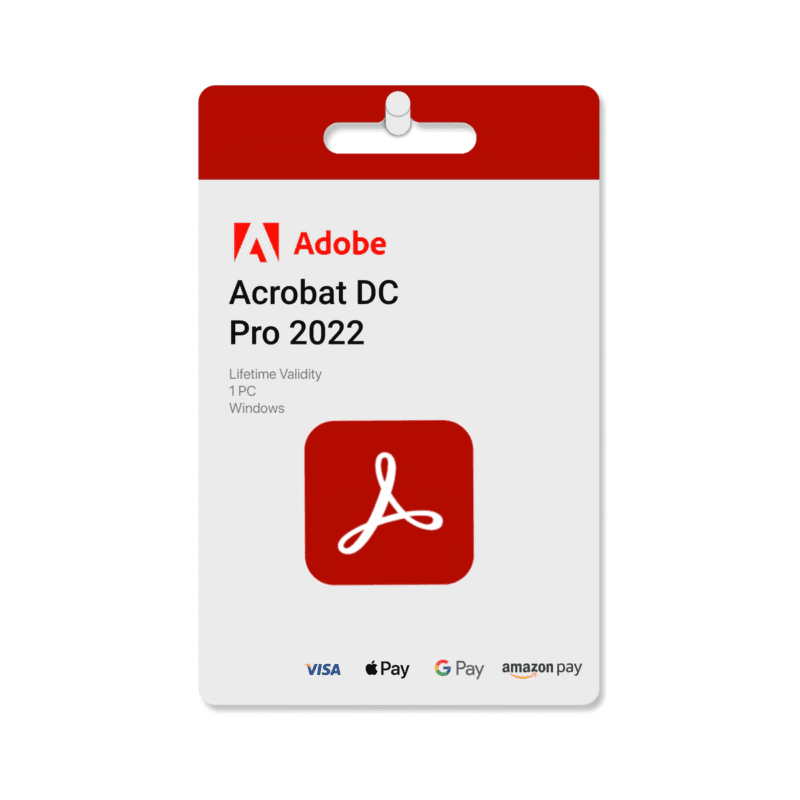 Adobe Acrobat Pro DC 2022 lifetime license for Windows, digital software package for PDF editing and document management