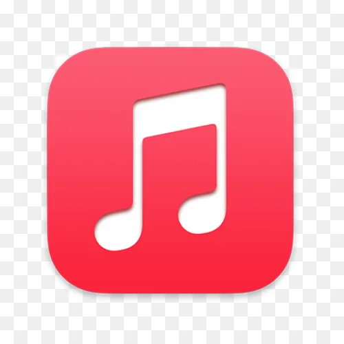 Apple Music logo for music streaming, playlists, and offline audio listening