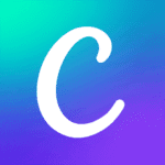 Canva Pro logo with a blue, purple, and green gradient background for graphic design and content creation