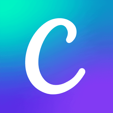 Canva Pro logo with a blue, purple, and green gradient background for graphic design and content creation