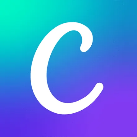 Canva Pro logo with a blue, purple, and green gradient background for graphic design and content creation