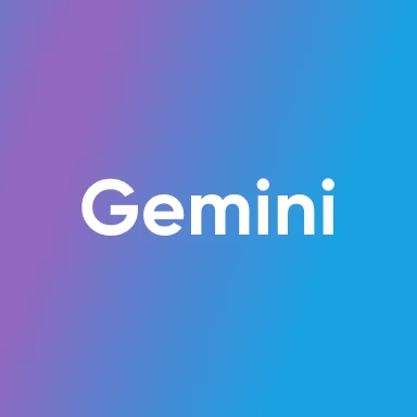 Google Gemini AI logo for smart chat, writing help, and AI productivity tools