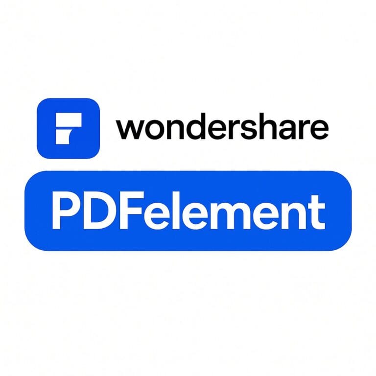 Wondershare PDFelement logo for PDF editing, document management, and OCR software