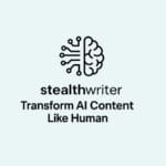 StealthWriter AI content tool logo for making AI-generated text sound more human