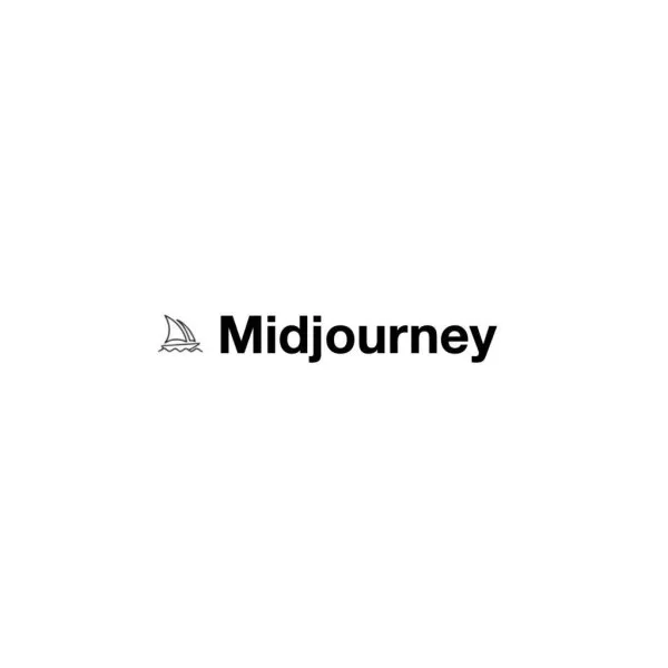 Midjourney AI logo with sailboat icon for AI image generation and digital art creation