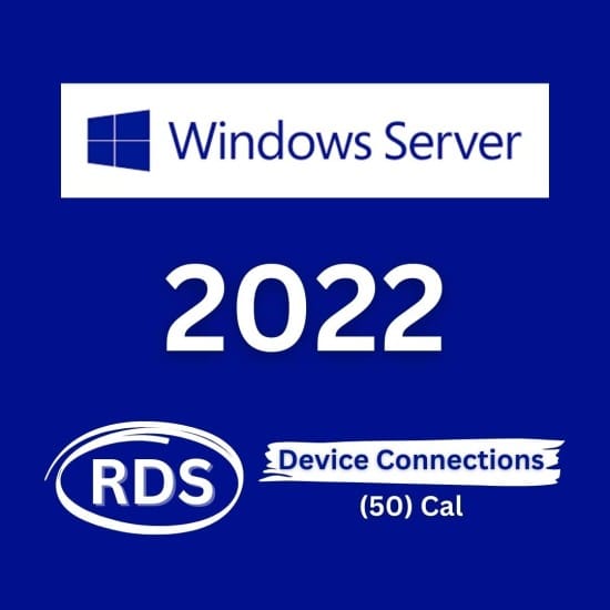 Windows Server 2022 Remote Desktop Services Device CAL for 50 device connections and remote access licensing